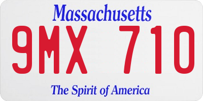 MA license plate 9MX710