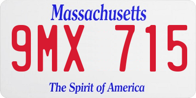 MA license plate 9MX715