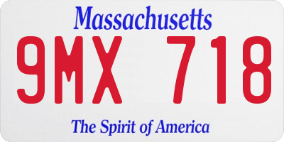 MA license plate 9MX718