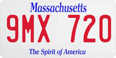 MA license plate 9MX720