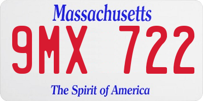 MA license plate 9MX722