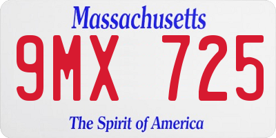 MA license plate 9MX725