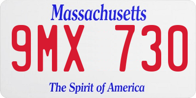 MA license plate 9MX730