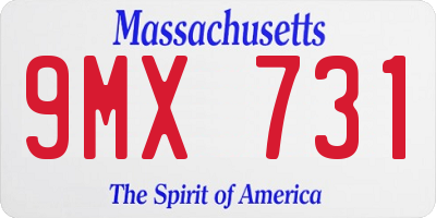 MA license plate 9MX731