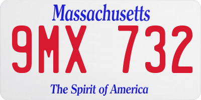 MA license plate 9MX732