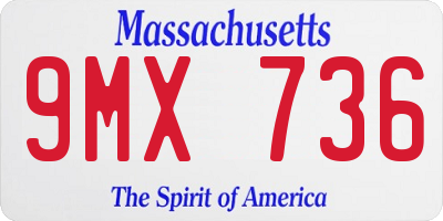 MA license plate 9MX736