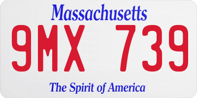 MA license plate 9MX739