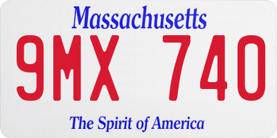 MA license plate 9MX740