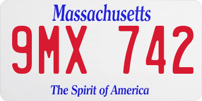 MA license plate 9MX742