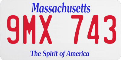 MA license plate 9MX743
