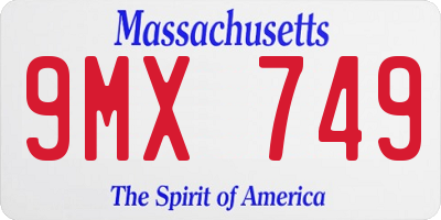 MA license plate 9MX749