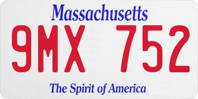 MA license plate 9MX752