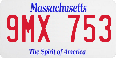 MA license plate 9MX753