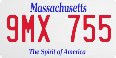 MA license plate 9MX755