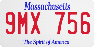 MA license plate 9MX756