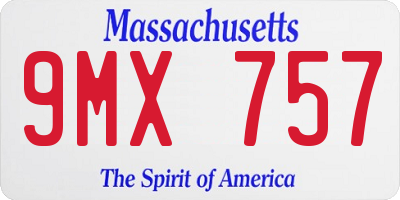 MA license plate 9MX757