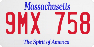MA license plate 9MX758