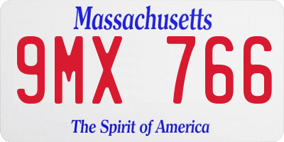 MA license plate 9MX766