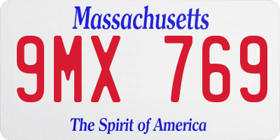 MA license plate 9MX769