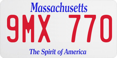 MA license plate 9MX770