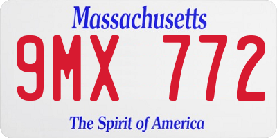 MA license plate 9MX772