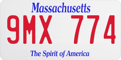 MA license plate 9MX774