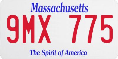 MA license plate 9MX775