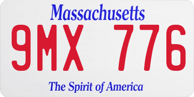 MA license plate 9MX776