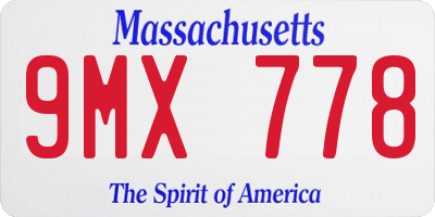 MA license plate 9MX778