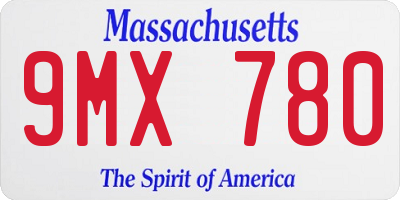MA license plate 9MX780