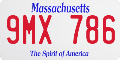 MA license plate 9MX786