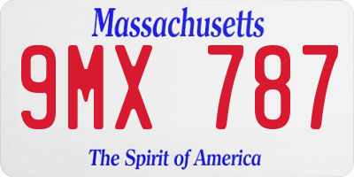 MA license plate 9MX787