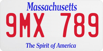 MA license plate 9MX789