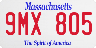 MA license plate 9MX805