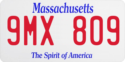 MA license plate 9MX809