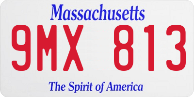 MA license plate 9MX813