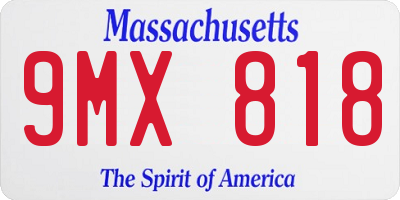 MA license plate 9MX818