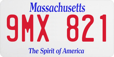 MA license plate 9MX821
