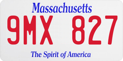 MA license plate 9MX827