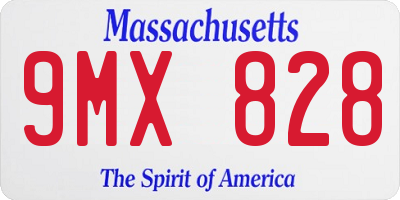 MA license plate 9MX828