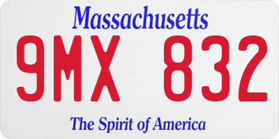 MA license plate 9MX832