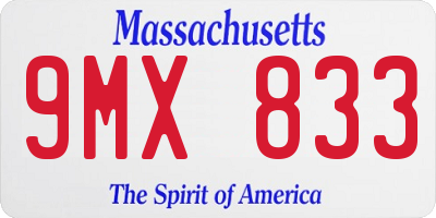 MA license plate 9MX833