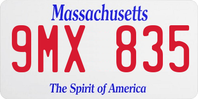 MA license plate 9MX835