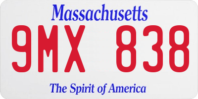 MA license plate 9MX838