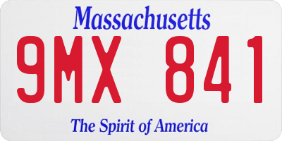 MA license plate 9MX841