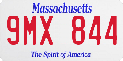 MA license plate 9MX844
