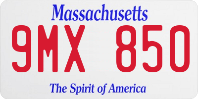 MA license plate 9MX850