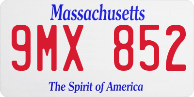 MA license plate 9MX852
