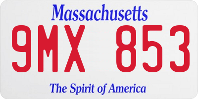 MA license plate 9MX853