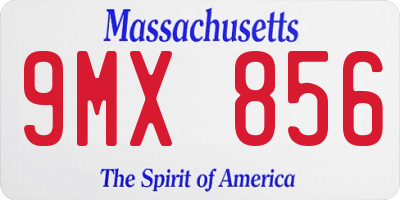 MA license plate 9MX856